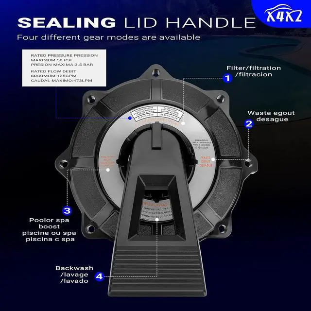 Alt view image 4 of 7 - SPX0740BA Key Cover Handle Assembly with O-Ring for Hayward Multiple-Port Valve SP0740DE, S144T1540S Replace# SPX0740BA