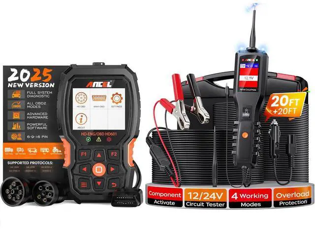Main image of PB100 Car Circuit Tester with HD601 Heavy Duty Truck Scanner