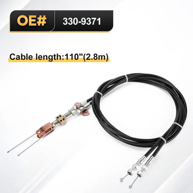 Alt view image 4 of 7 - 330-9371 Universal Rear Disc/Drum Emergency Parking Brake Cable Complete Kit 110" Long Cables with a 97" Long Sheath E-Brake Set Replace# 3309371