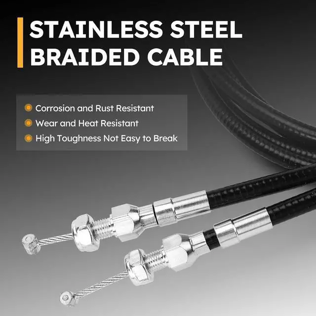 Alt view image 3 of 7 - 330-9371 Universal Rear Disc/Drum Emergency Parking Brake Cable Complete Kit 110" Long Cables with a 97" Long Sheath E-Brake Set Replace# 3309371