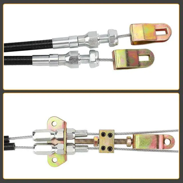 Alt view image 6 of 7 - 330-9371 Universal Rear Disc/Drum Emergency Parking Brake Cable Complete Kit 110" Long Cables with a 97" Long Sheath E-Brake Set Replace# 3309371