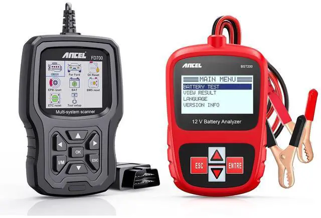 Main image of BST200 Car Battery Tester 12V 100-1100 CCA with FD700 OBD2 Scanner Automotive Disgnostic Tool Fits for Ford Lincoln Mercury Vehicles
