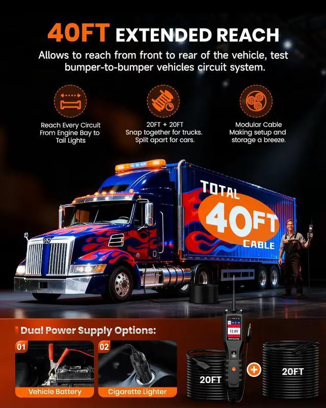 Alt view image 3 of 7 - AD410 Enhanced OBD2 Scanner + PB100 Automotive Power Circuit Probe
