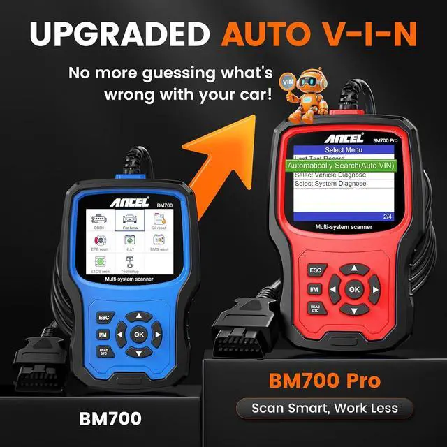 Alt view image 2 of 7 - BM700 PRO Fit for BMW Scanner - Battery Registration Tool, Code Reader for BMW/Mini/RR, Advanced OBD2 Scanner Auto V-I-N, Full System Diagnostic for BMW Scan Tool with All Reset Services (Red)