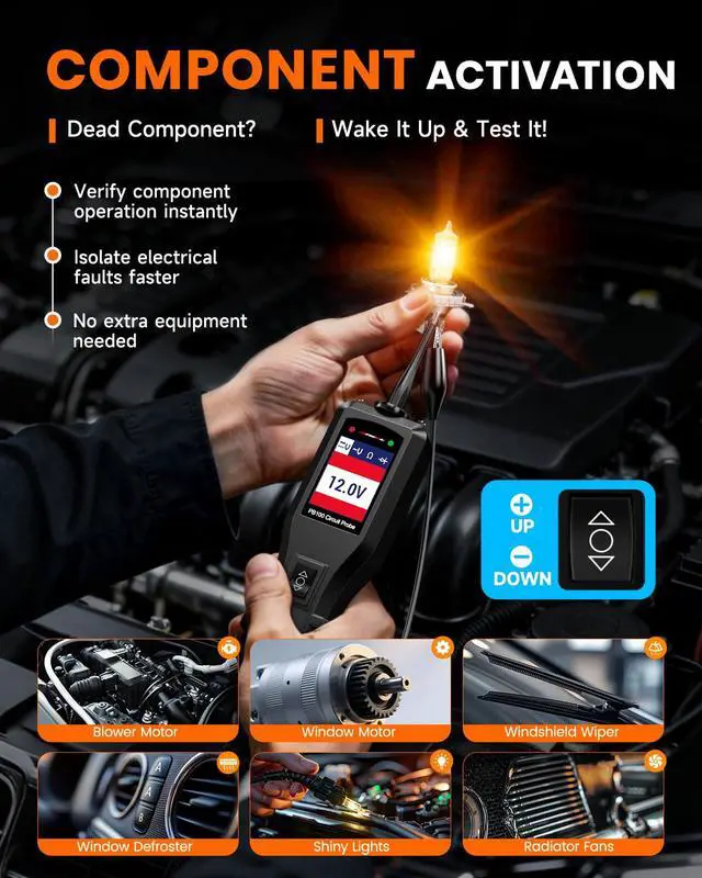 Alt view image 4 of 7 - AD410 Enhanced OBD2 Scanner + PB100 Automotive Power Circuit Probe