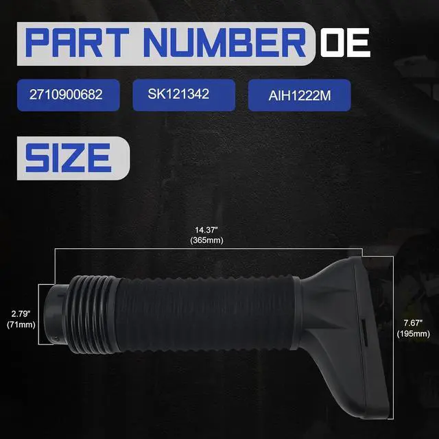 Alt view image 7 of 7 - 2710900982 Air Intake Hose Tube for 2012 2013 2014 2015 Mercedes-Benz C250 (W204 With M271 Engine) Replaces# 2710900682 SK121342 AIH1222M