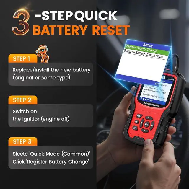 Alt view image 5 of 7 - BM700 PRO Fit for BMW Scanner - Battery Registration Tool, Code Reader for BMW/Mini/RR, Advanced OBD2 Scanner Auto V-I-N, Full System Diagnostic for BMW Scan Tool with All Reset Services (Red)