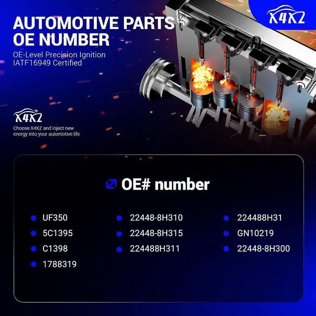 Alt view image 3 of 7 - UF350 Ignition Coil Pack Compatible with 2002-2006 Nissan Altima,2002-2008 Nissan Sentra,2002-2013 X-Trail 2.5L L4 Replaces# 5C1395, C1398,22448-8H310, 22448-8H315,224488H311,22448-8H300