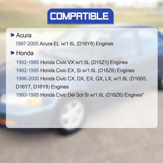 Alt view image 2 of 7 - RC-HE76 Spark Plug Wire Kit for 1992-2000 Honda Civic Del Sol / 1997-2000 Acura EL 1.6L D16Y7/Y8/Z1/Z6/B5 Engines - Replaces HE76, 8034, 32722P2FA03, 4PCS