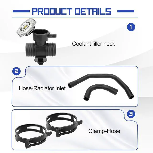 Alt view image 5 of 7 - 5058394AB Upper Radiator Hose for Dodge Durango Challenger Charger Journey Neon/Jeep Grand Cherokee/Chrysler PT Cruiser Replace# 5058394AA 5058394AC