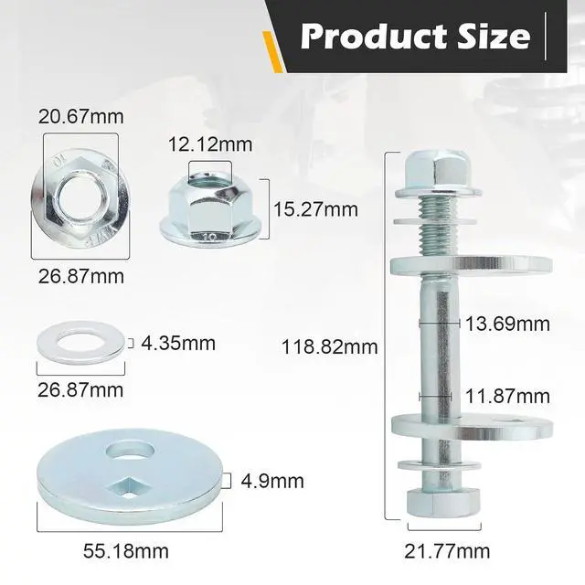 Alt view image 6 of 7 - K8740 Front Alignment Caster/Camber Kit for 1997-2004 Ford F-150,97-98 F-250,97-02 Expedition/98-2002 Lincoln Navigator Replaces# F65Z3C178AA,F65Z3B236BB,F8AZ3050AA
