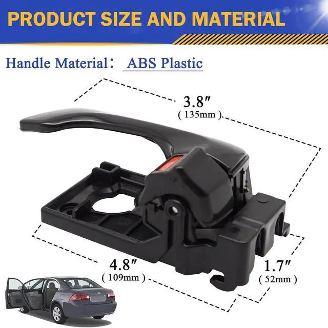 Alt view image 4 of 7 - 2PCS Front Left & Right Interior Inside Door Handle for 2006-2010 Kia Optima LX EX 826102G000 & 826202G000