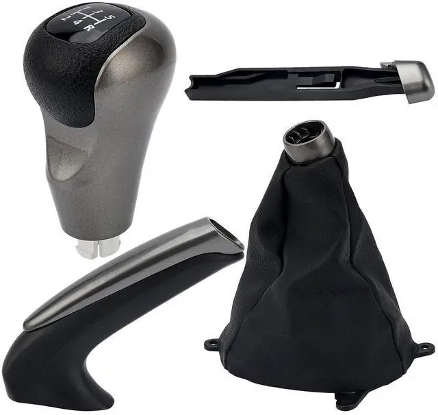 Main image of 54102-SNA-A01 54102-SNA-A02 5 Speed Gear Shift Knob with Leather Boot for 2006-2011 Honda Civic Replace# 54102SNAA01 54102SNAA02 (Pack of 3