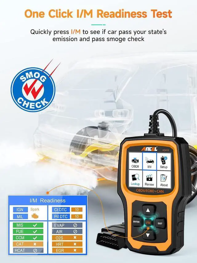 Alt view image 4 of 7 - AD410 Enhanced OBD II Vehicle Code Reader with BA301 6V 12V Car Battery Tester, 100-2000 CCA Automotive Load Tester Alternator Tester