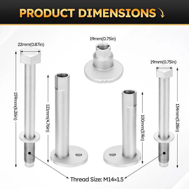 Alt view image 6 of 7 - Upgrade Alignment Camber Camber Adjust Bolt Kit 10.9 Grade for 2001-2007 Toyota Sequoia / 2000-2006 Toyota Tundra Replace# 4840934030 4840934020(Set of 4)