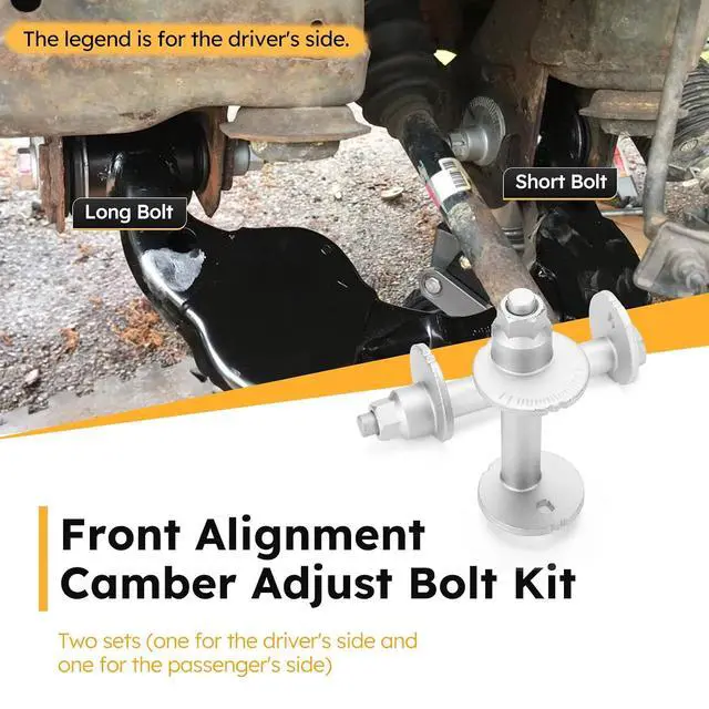 Alt view image 3 of 7 - Upgrade Alignment Camber Camber Adjust Bolt Kit 10.9 Grade for 2001-2007 Toyota Sequoia / 2000-2006 Toyota Tundra Replace# 4840934030 4840934020(Set of 4)