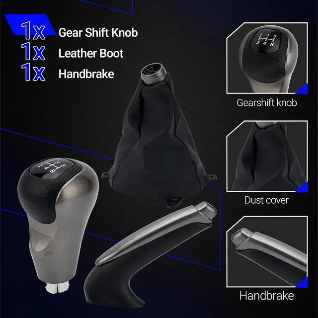 Alt view image 7 of 7 - 54102-SNA-A01 54102-SNA-A02 5 Speed Gear Shift Knob with Leather Boot for 2006-2011 Honda Civic Replace# 54102SNAA01 54102SNAA02 (Pack of 3
