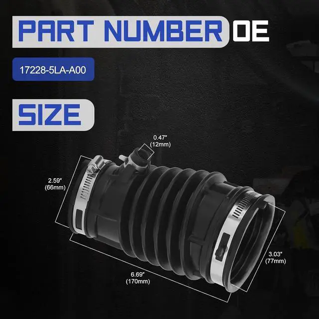 Alt view image 6 of 7 - 17228-5LA-A00 Air Cleaner Intake Hose Tube For 2015-2016 Honda CR-V CRV 2.4L Replaces# 172285LAA00