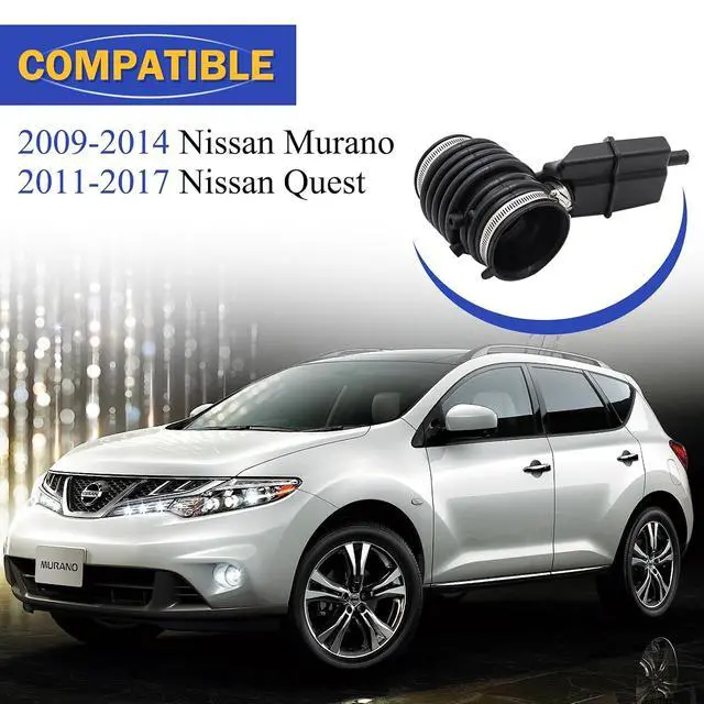 Alt view image 2 of 7 - 16576-1AA0A Air Cleaner Intake Hose Tube Intake Boot for 2009-2014 Nissan Murano 2011-2017 Nissan Quest 16576-1AA1A 696-039