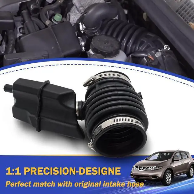 Alt view image 4 of 7 - 16576-1AA0A Air Cleaner Intake Hose Tube Intake Boot for 2009-2014 Nissan Murano 2011-2017 Nissan Quest 16576-1AA1A 696-039