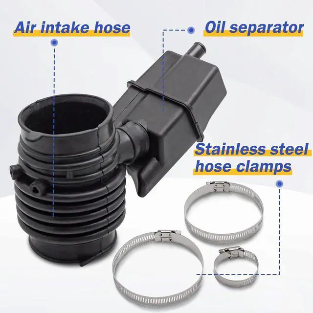 Alt view image 3 of 7 - 16576-1AA0A Air Cleaner Intake Hose Tube Intake Boot for 2009-2014 Nissan Murano 2011-2017 Nissan Quest 16576-1AA1A 696-039
