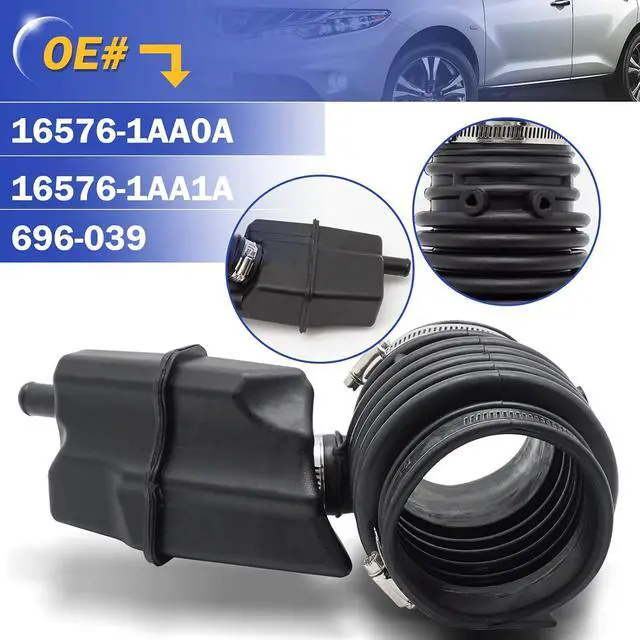 Alt view image 6 of 7 - 16576-1AA0A Air Cleaner Intake Hose Tube Intake Boot for 2009-2014 Nissan Murano 2011-2017 Nissan Quest 16576-1AA1A 696-039