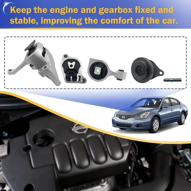 Alt view image 4 of 6 - Engine Motor Engine Mount & Transmission Mount Kit for 2007 2008 2009 2010 2011 2012 2013 2014 2015 2016 Nissan Altima 2.5L A4339 A4340 A4350 A4353(Set of 4)