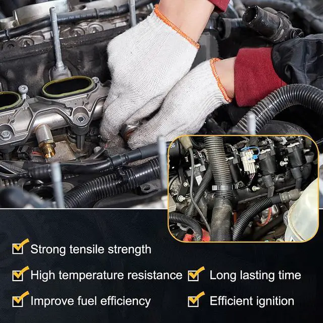 Alt view image 7 of 7 - UF262 Ignition Coils Pack & Double Iridium Spark Plugs & 10.2MM Spark Plug Wires for Chevy Avalanche Express Tahoe Silverado Suburban 1500 2500 3500/GMC Savana Sierra Yukon/HUMMER H2 OEM# D585