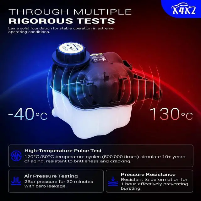 Alt view image 4 of 7 - 603-364 Coolant Overflow Reservoir Tank with Cap For 2008-2018 Ford Explorer/Police Interceptor Sedan/Utility/Taurus 09-16 Lincoln MKS V6.3.7L 08-09 Mercury Sable V6.3.5L Replaces# AG1Z8A080A