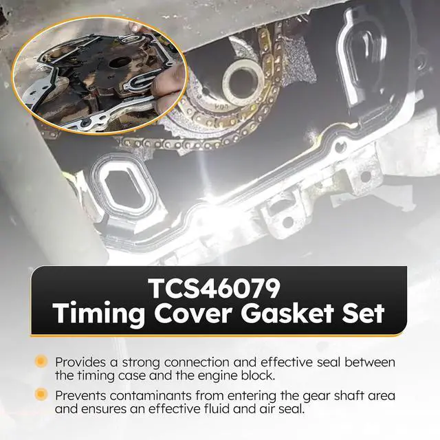 Alt view image 3 of 7 - TCS46079 Timing Cover Gasket Set Compatible with 2.0L-2.4L Chevy Cobalt, Equinox, HHR, Malibu,Impala,Orlando,Captiva Sport/GMC Terrain/Buick Regal,Allure, Verano/Pontiac/Saturn Replace# 24435052