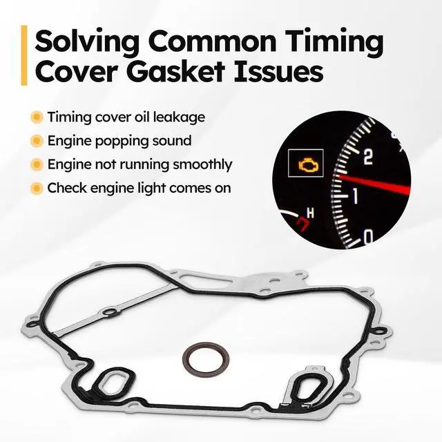 Alt view image 4 of 7 - TCS46079 Timing Cover Gasket Set Compatible with 2.0L-2.4L Chevy Cobalt, Equinox, HHR, Malibu,Impala,Orlando,Captiva Sport/GMC Terrain/Buick Regal,Allure, Verano/Pontiac/Saturn Replace# 24435052