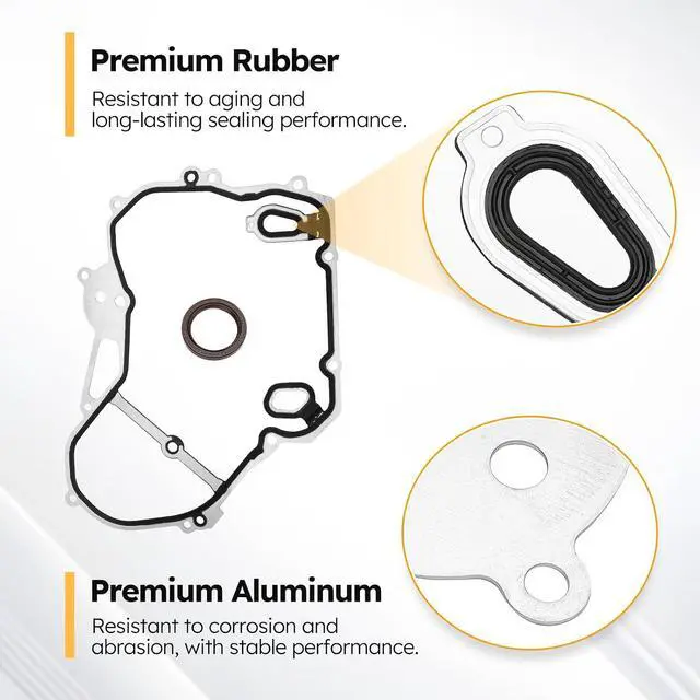 Alt view image 5 of 7 - TCS46079 Timing Cover Gasket Set Compatible with 2.0L-2.4L Chevy Cobalt, Equinox, HHR, Malibu,Impala,Orlando,Captiva Sport/GMC Terrain/Buick Regal,Allure, Verano/Pontiac/Saturn Replace# 24435052