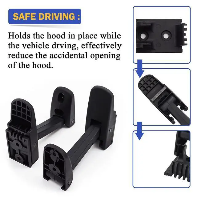Alt view image 3 of 6 - 2PCS Heavy Duty Hood Latch Kit LH/RH for Kenworth T170, T270, T330, T370, T660 / Peterbilt 325, 335, 337, 340, 348, 384, 386, 567, 569, 579 / Mack CH/Blue Bird 315-5502&315-5503