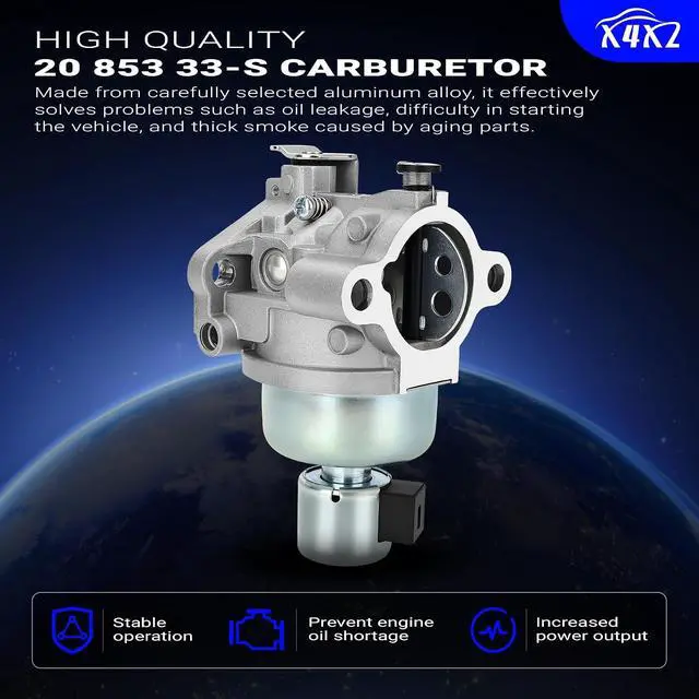 Alt view image 6 of 7 - 20 853 33-S Carburetor with Oil Filter kit For Kohler SV590 SV591 SV600 SV601 SV610 SV620 16-22HP Engine Replace# 20 853 33-S 12 050 01-S