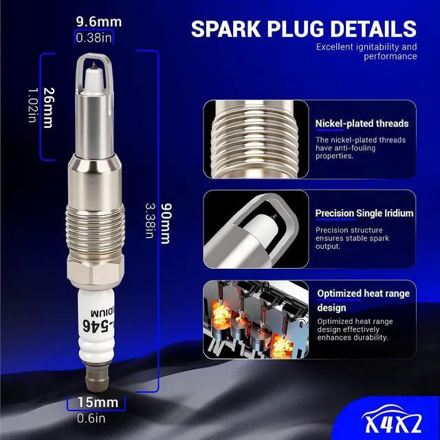 Alt view image 5 of 7 - 8PCS SP546 Iridium Spark Plugs Compatible with 2005-2010 Ford Expedition/F-250/F-350, 04-08 F-150, 05-10 F-450/F-550, 06-08 F53, for 2005-2008 Lincoln Navigator/Mark LT Replace# PZH14F SP507 SP515