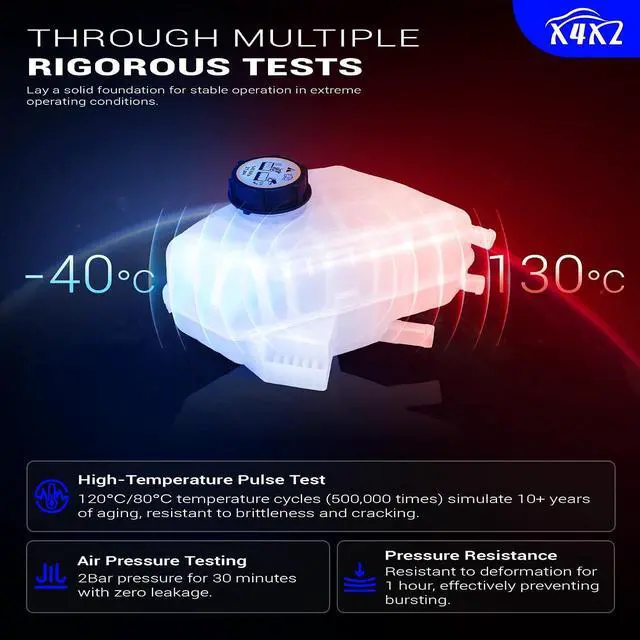 Alt view image 4 of 7 - 603-381 Coolant Overflow Reservoir Tank with Cap For 2011-2019 Ford Fiesta 1.0L/1.6L Replaces# BE8Z-8A080-A BE8Z-8100-A FO3014114 FRT1524C
