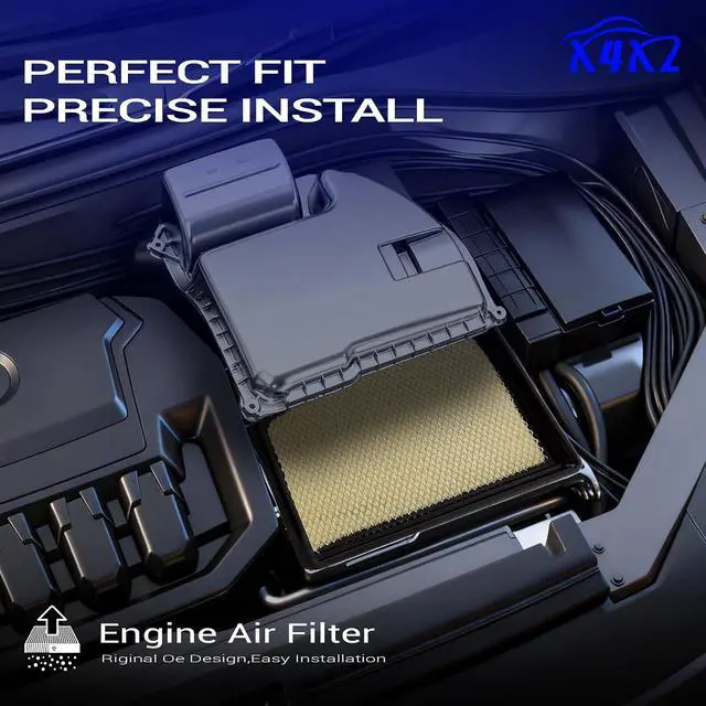 Alt view image 6 of 7 - PA99506 Engine Air Filter for 2019-2022 Chevy Silverado 1500 Silverado 2500 HD Silverado 3500 HD Tahoe Suburban Tahoe/GMC Sierra 1500 Yukon/Cadillac Escalade 84121219 A3244C (Gasoline Engine ONLY)
