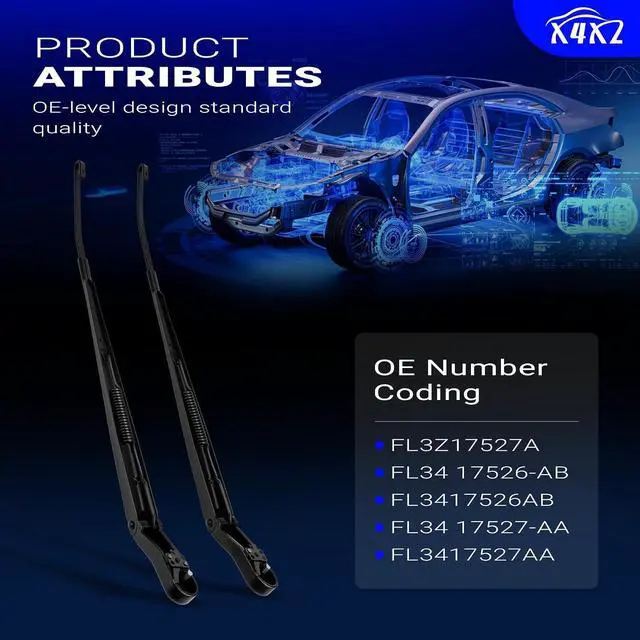 Alt view image 3 of 7 - FL3Z-17527-A Front Wiper Arm for 15-24 Ford F150 LOBO Expedition/Navigator | For 15-20 F-150, 18-24 Expedition, 15-21 LOBO, 17-22 F250/F350, 17-19 F450/F550 Super Duty, 18-21 NavigatorFL3Z-17526-A