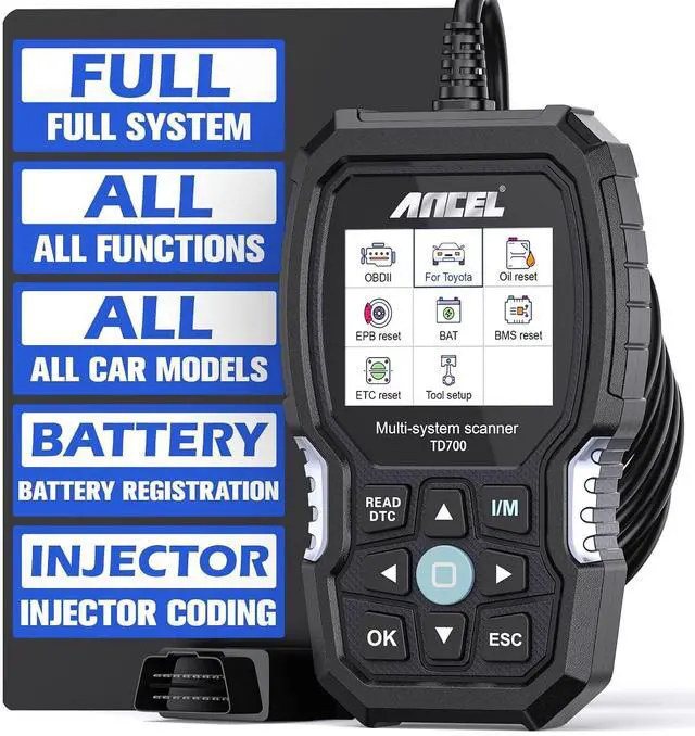 Main image of TD700 Fits for Toyota OBD2 Scanner, Engine Car Diagnostic Scan Tool Fit for Toyota Lexus Scion, All System Code Reader Reading/Erasing Code,1996-2021