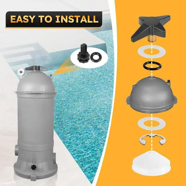 Alt view image 7 of 7 - CX900G Locking Knob & CX900DA Pool Filter Knob Kit with O-Ring for Hayward Clear Plus Cartridge Filter and Separation Tank C751 C900 C9002 C1200 C12002 C12002S Replace# CX900DA CX900G
