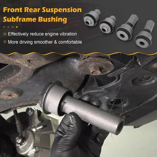 Alt view image 3 of 7 - Engine Cradle Front Subframe Crossmember Bushing - Front Rearward Suspension Subframe Bushing Compatible with 2007-2012 Nissan Sentra Replace 523-227 523-228 (Set of 4)