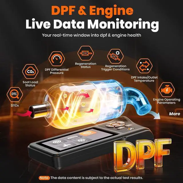 Alt view image 4 of 7 - NEW HD430 Heavy Duty Truck Scanner, DPF Maintenance Service for Cummins & Caterpillar Engine, Full System HDOBD Diesel Scanner, J1939 Scan Tool Code Reader for Diesel Trucks (Green)