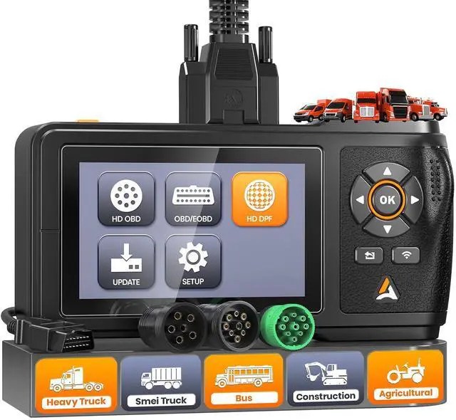 Main image of NEW HD430 Heavy Duty Truck Scanner, DPF Maintenance Service for Cummins & Caterpillar Engine, Full System HDOBD Diesel Scanner, J1939 Scan Tool Code Reader for Diesel Trucks (Green)