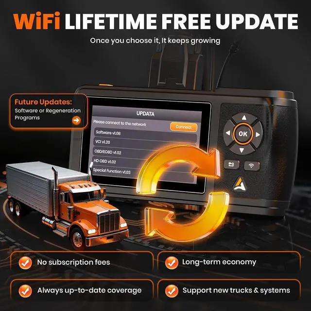 Alt view image 7 of 7 - NEW HD430 Heavy Duty Truck Scanner, DPF Maintenance Service for Cummins & Caterpillar Engine, Full System HDOBD Diesel Scanner, J1939 Scan Tool Code Reader for Diesel Trucks (Green)