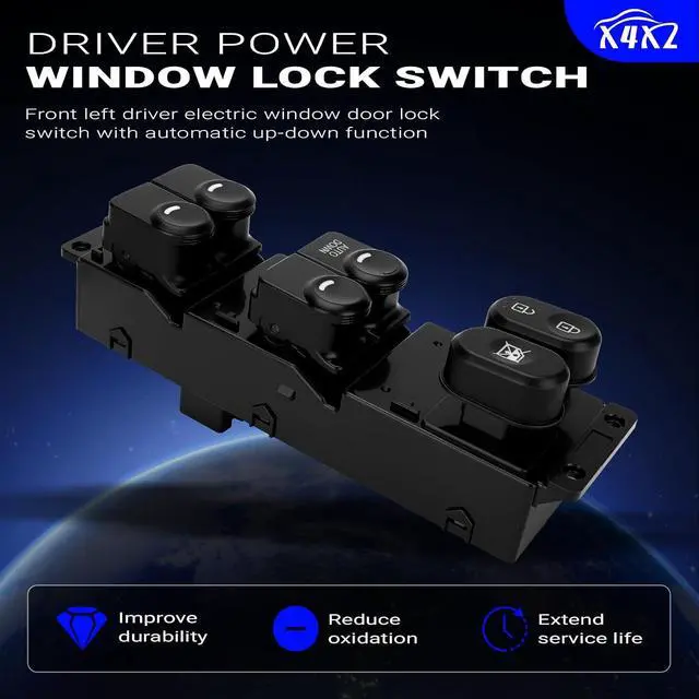Alt view image 5 of 7 - 93570-1R111 Front Left Driver Side Power Window Door Lock Switch Single Auto Down for 2011-2017 Hyundai Accent Replaces# 93570AP1R101, 935701R110