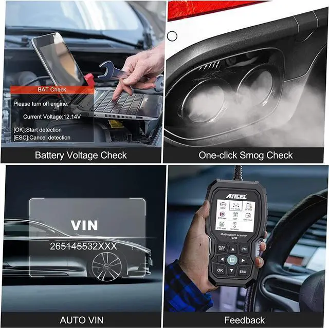 Alt view image 5 of 7 - TD700 Fits for Toyota OBD2 Scanner, Engine Car Diagnostic Scan Tool+Protective Case Storage Bag