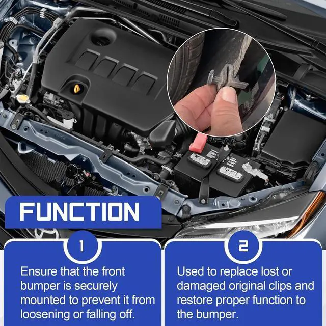 Alt view image 3 of 7 - 15078238 17PCS Front Bumper Clips Fix Clips for Toyota Corolla 2009-2019 Replace# 1507-8238