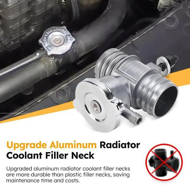Alt view image 3 of 7 - 55116901AA Upgrade Aluminum Radiator Coolant Filler Neck & Cap for 2007-2018 Dodge Dakota Durango Caliber Avenger Journey/Jeep Compass Patriot/Chrysler 200 Sebring Replaces# 52028810AL 52029195AK