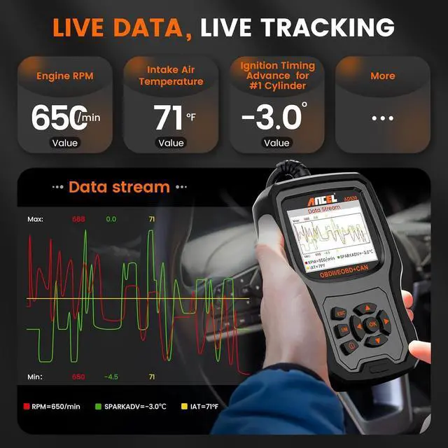 Alt view image 5 of 7 - AD530 OBD2 Scanner Diagnostic Tool+TD700 Fits for Toyota OBD2 Scanner, Engine Car Diagnostic Scan Tool