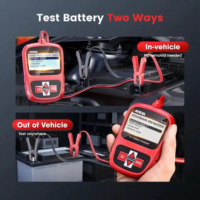 Alt view image 6 of 7 - BST200 Car Battery Tester 12V Battery Load Tester, 100-1100 CCA Automotive Digital Analyzer Tool with Upgraded Reinforced Clamps for Car Truck SUV Motorcycle Boat Marine Vehicles